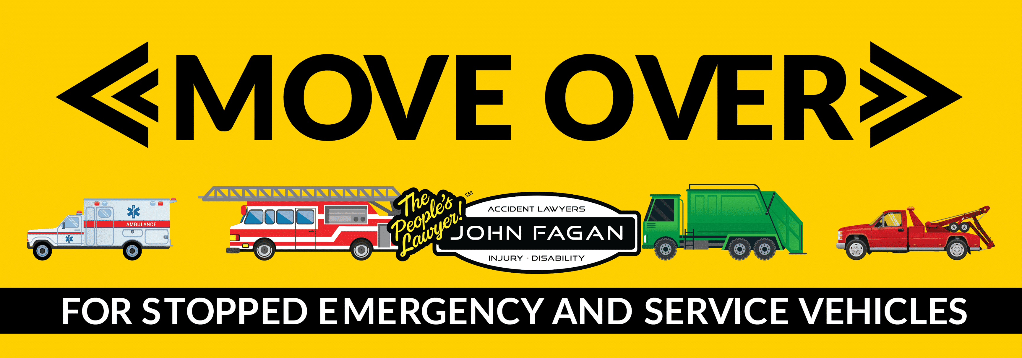 Florida law requires you to Move Over a lane — when you can safely do so — for stopped law enforcement, emergency, sanitation, utility service vehicles and tow trucks or wreckers